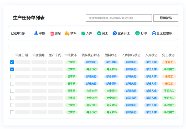 生產(chǎn)進(jìn)度可視化，實(shí)現(xiàn)生產(chǎn)全流程跟蹤